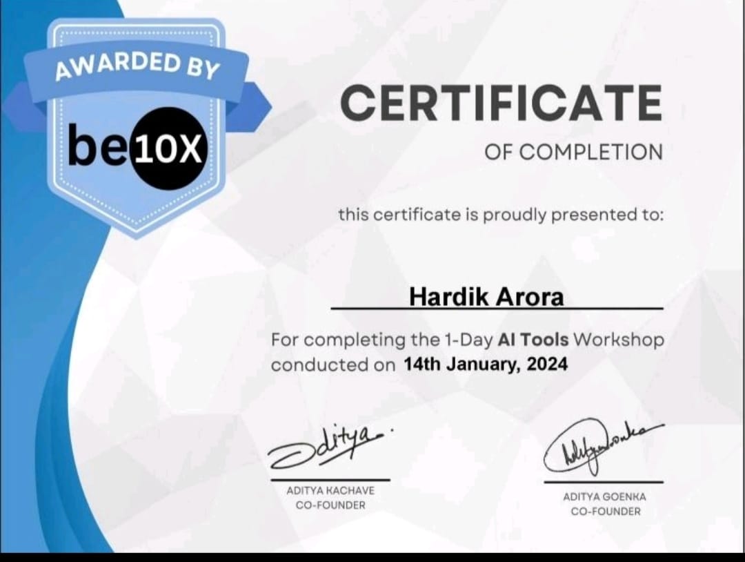 AI Tools Workshop Certification