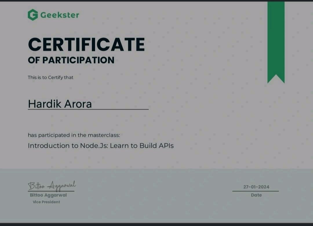 Node.js & API Development Masterclass Completion
