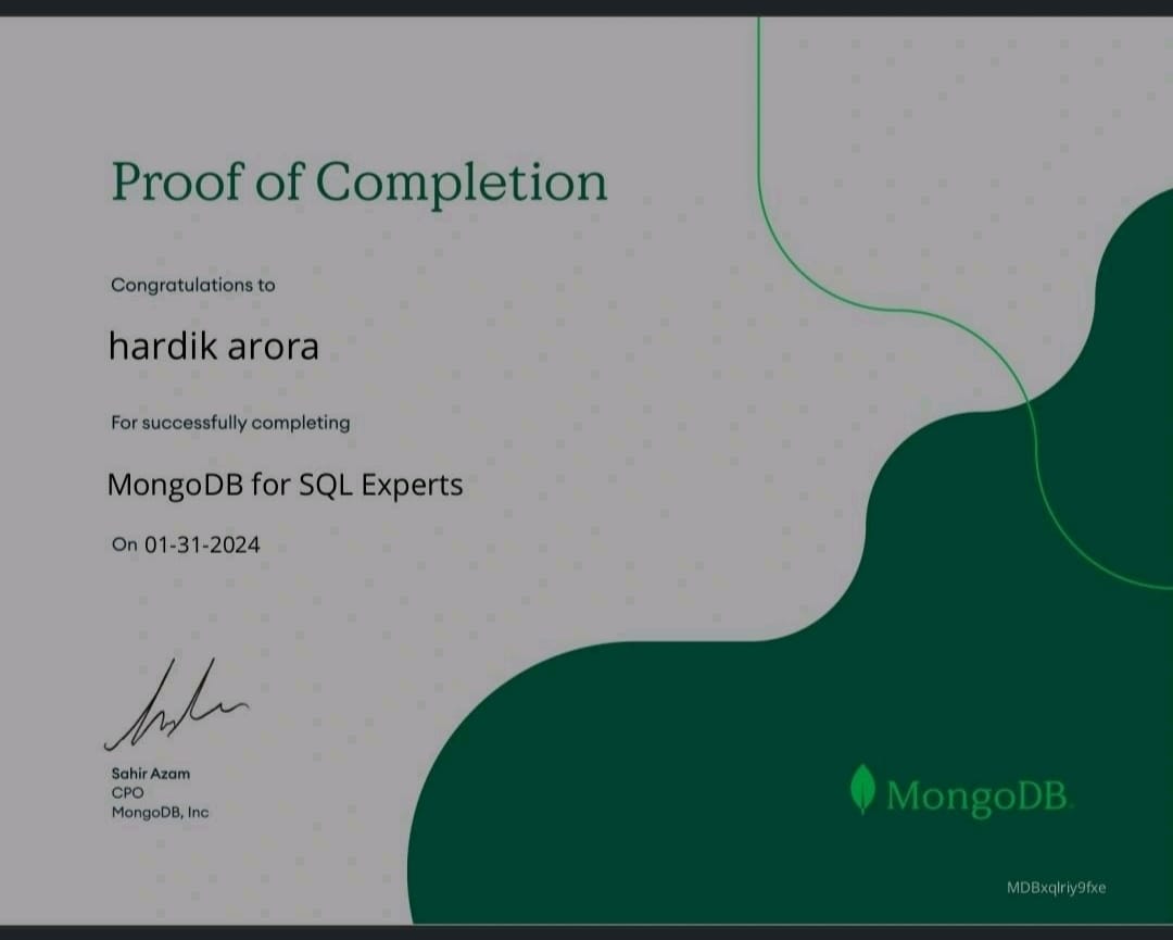 MongoDB for SQL Experts Certification