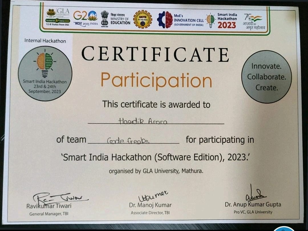 Smart India Haclathon 2023
