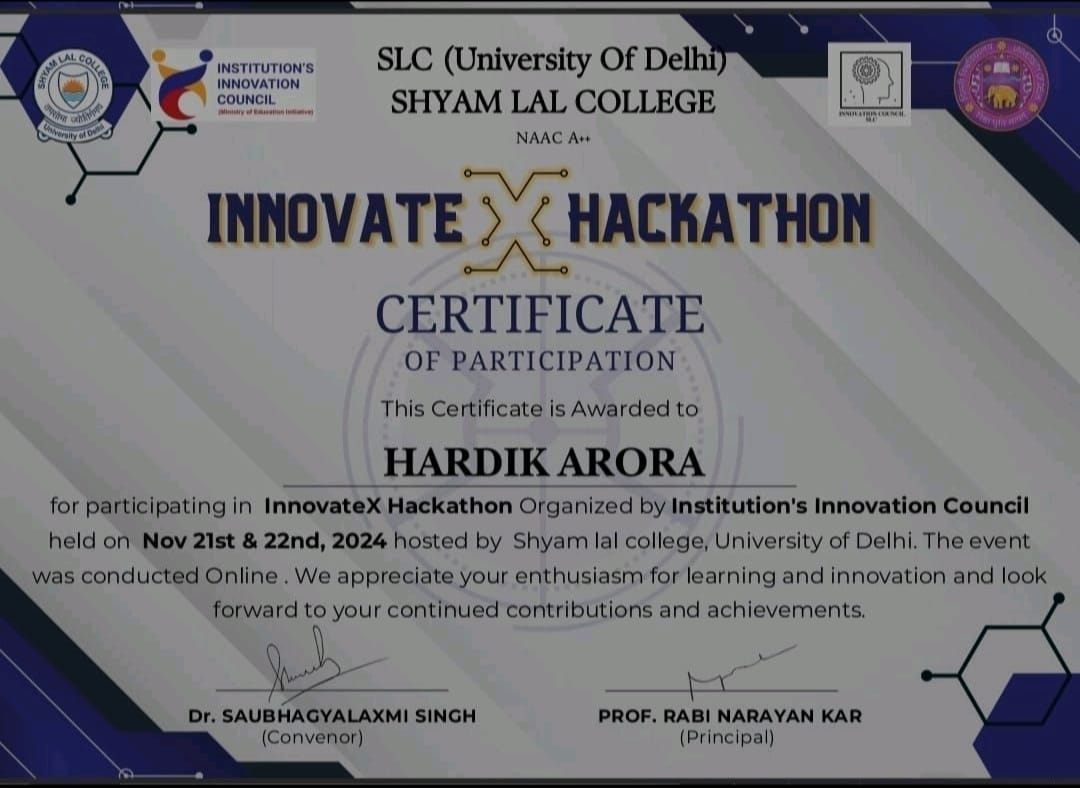 Innovate X Hackathon 2024 - Shyam Lal College